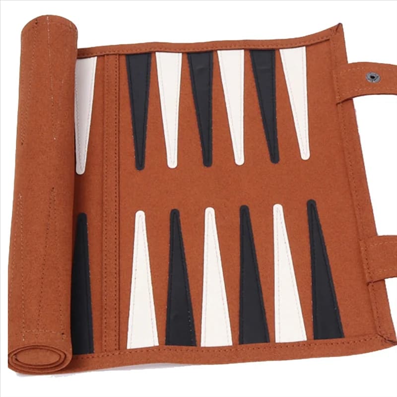 FBIL-Backgammon Gioco da tavolo Set di backgammon portatili per adulti Giochi da viaggio Design per rotoli per adulti Gioco di puzzle per bambini da tavolo Durab