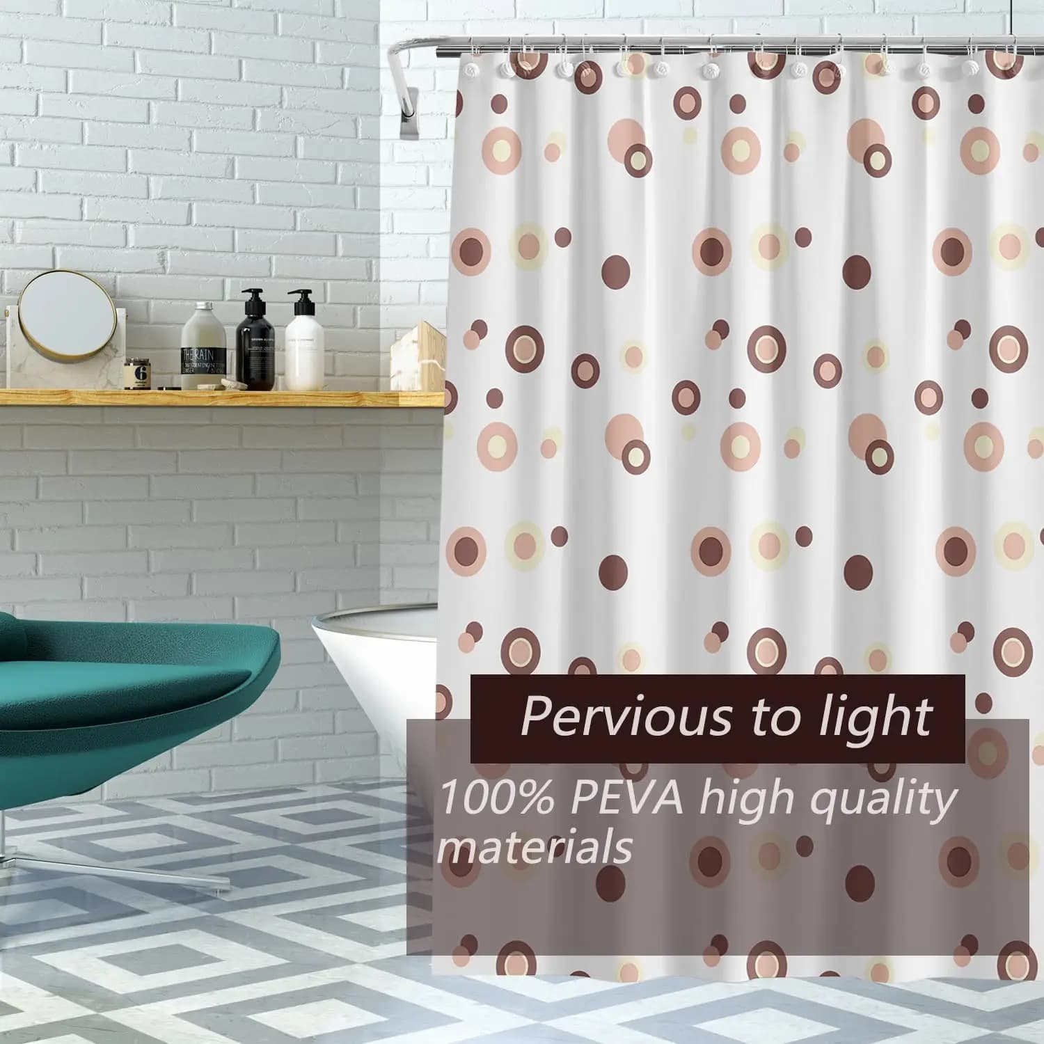 Nuova tenda da doccia con immagine Tenda da doccia impermeabile e ispessita Tenda divisoria per bagno Accessorio per la decorazione del bagno