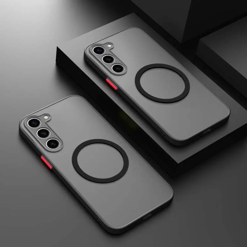 Magsafe Luxury Wireless Charging Case for Samsung Galaxy S20 S21 S22 S23 FE S24 Plus S24Ultra transparent shockproof cover