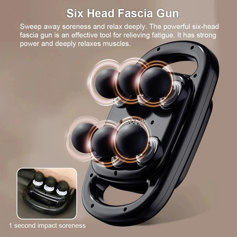 6 Head High Frequency Neck Life Massage Machine Collo Spalla Massage Gun Professional Stripper for Muscle Bandage