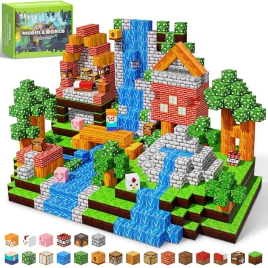 300PCS Magnetic Blocks - 0.8" Magnetic Building Blocks for,STEM Toys, Educational Magnet Blocks, Magnetic Cubes Tiles, Christma