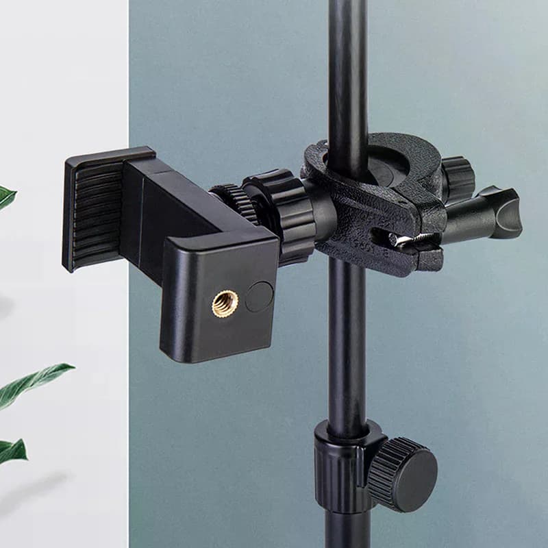 SLR Camera Phone Holder For Circular Lamp Tripod Phone Live Streaming Bracket Automatic Clamping 360 ° Rotating Bracket 1 Set