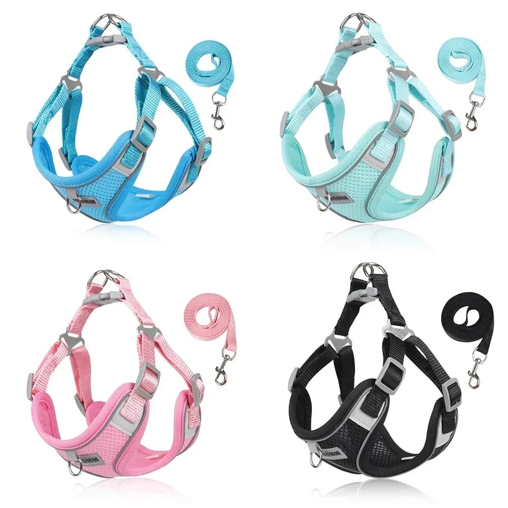 Reflective Dog Harness Leash Set for Small to Medium Dogs Cat Chest Strap Chihuahua Outdoor Walking Vest Pet Supplies