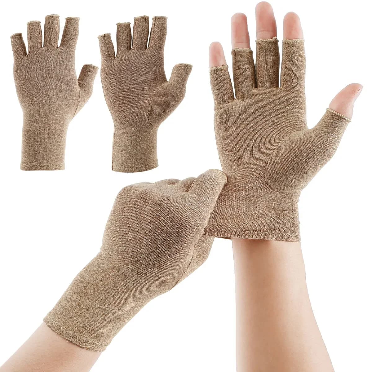 1 paio di guanti per artrite guanti a compressione supporto per polso mano sollievo dal dolore artrite guanto senza dita per mani articolazione delle dita