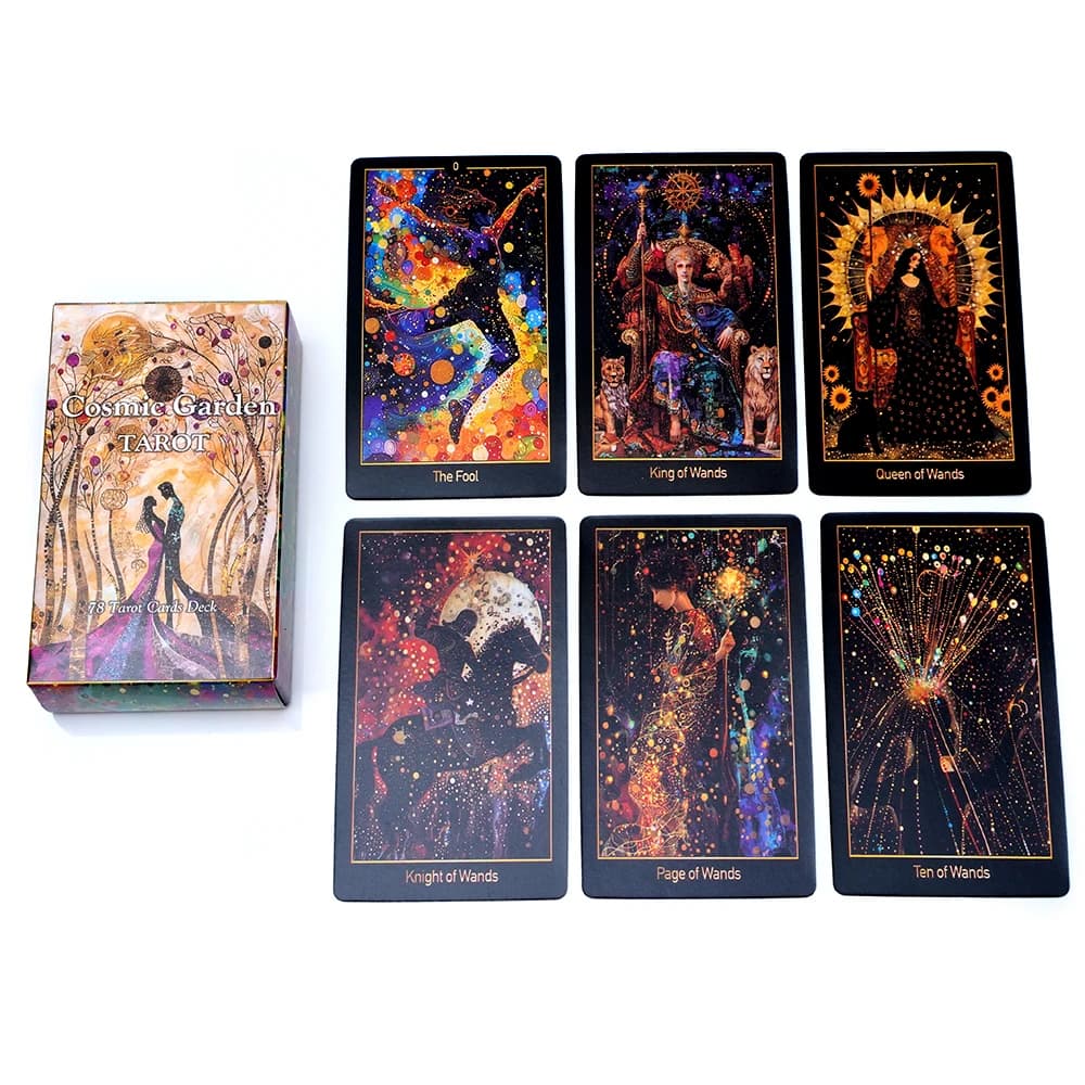 Il più nuovo gioco di tarocchi del giardino cosmico Mazzo di tarocchi Carte di gioco di predizione della fortuna Divinazione Fate Party Oracle Gioco da tavolo Gioco di società in famiglia