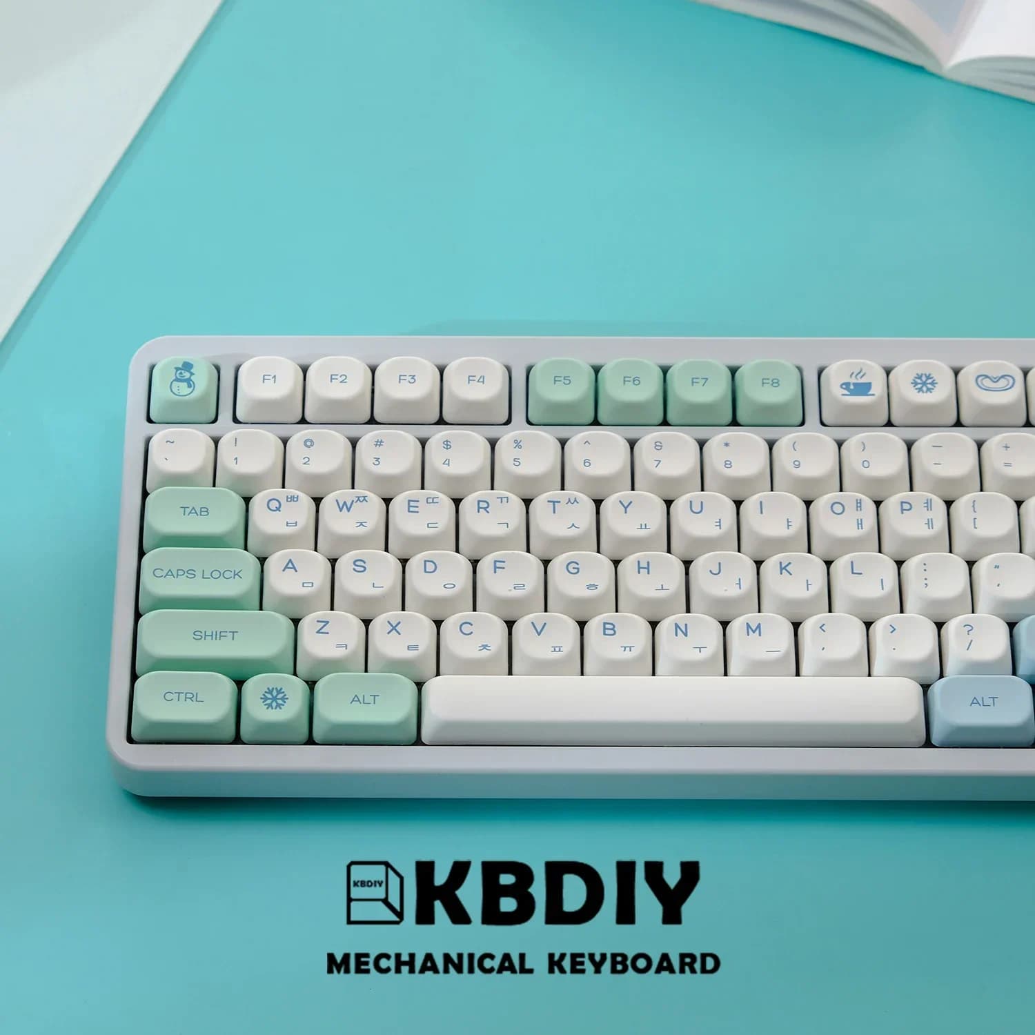 KBDiy 141 tasti/set KOA Keycap PBT Coreano Snow Mountain Copritasti Carino per giochi Tastiere meccaniche Caps ISO Personalizzato per 61/64/75