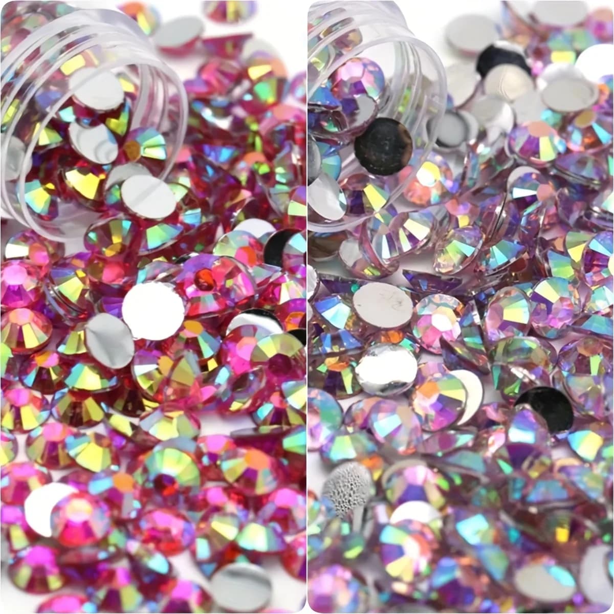 Strass in resina Lt.Pink AB/Dark.