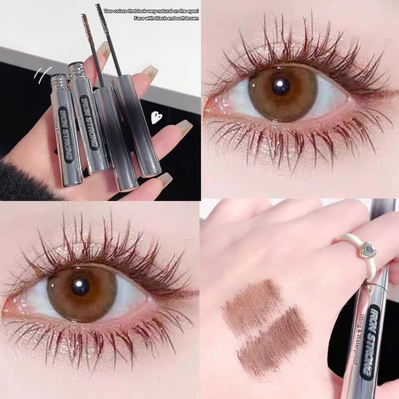1Pc Cappuvini Eyelash Extension Mascara Fine Curl Thick Waterproof Lasting Lengthening Black Brown Lash Natural Curling Cosmetic