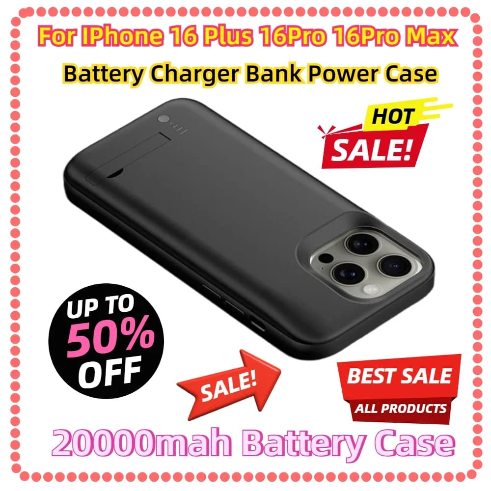 Per iPhone 16 Plus 16Pro 16Pro Max Caricabatteria Custodia per batteria da 20000 mAh