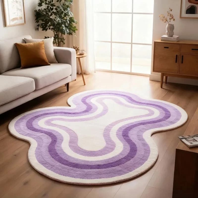 VIKAMA Tappeto decorativo dopamina Tappeto di forma irregolare Tappeto morbido e soffice adatto per soggiorni Decorazioni per la casa estetiche