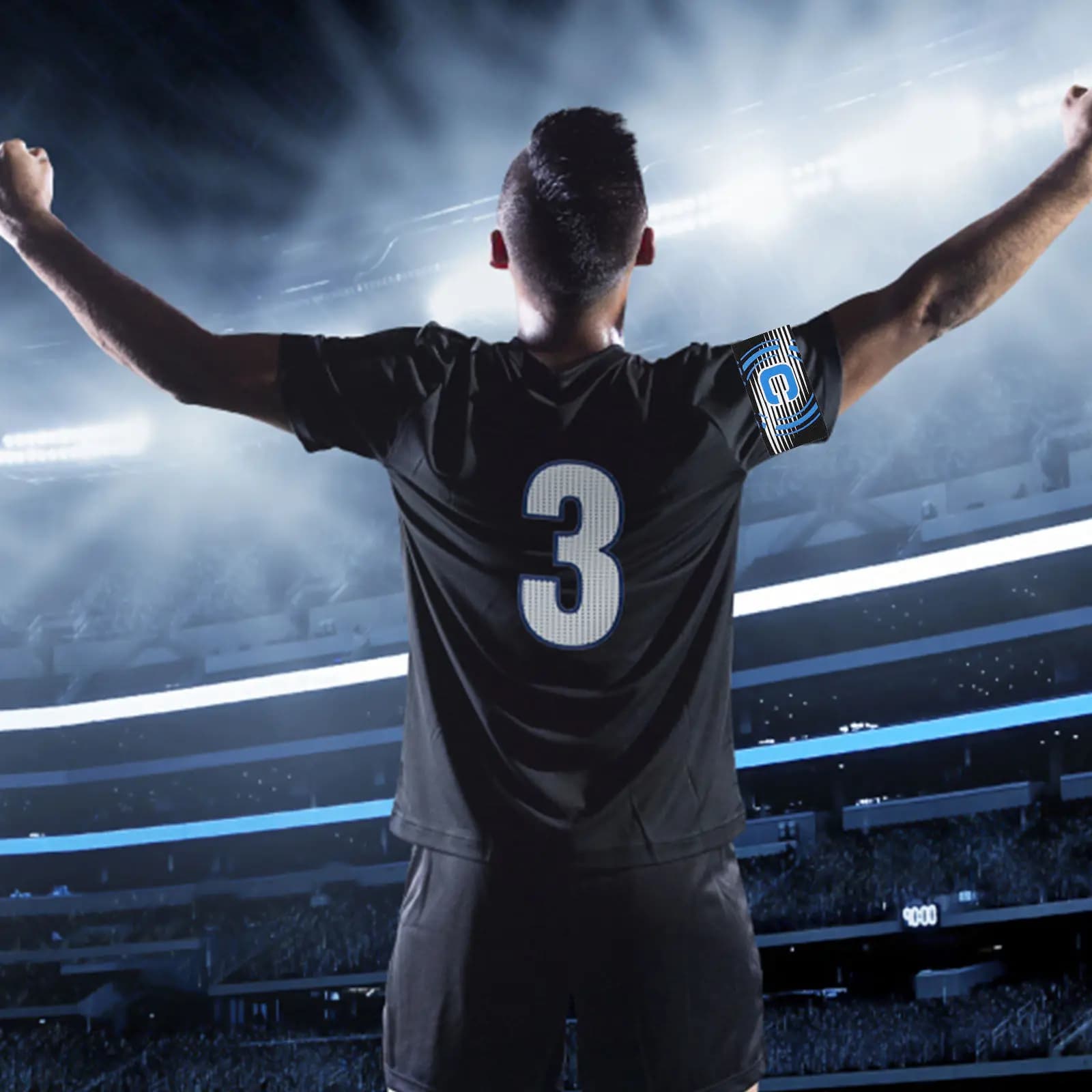 5 fasce da braccio regolabili e resistenti all'usura per capitano di squadra di calcio, ideali per partite di calcio