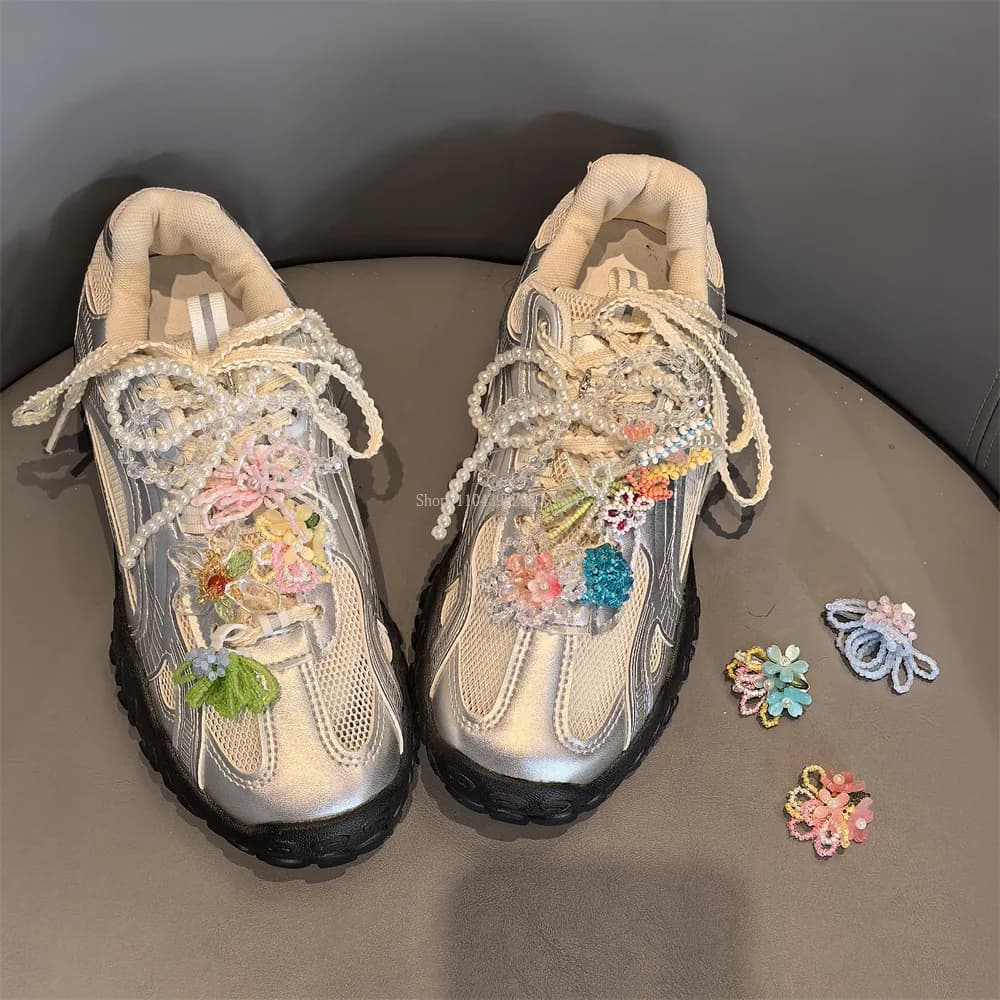 Nuovo accessorio fai da te per bambini decorativi per balletto con fiori di cristallo dopamina con perline