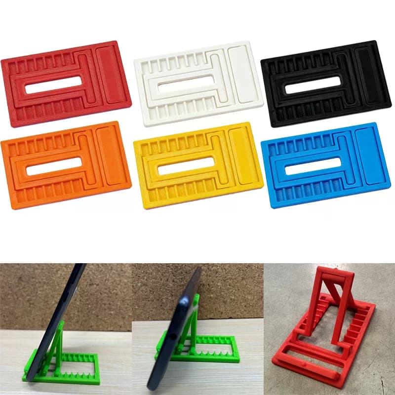Supporto per telefono da tavolo pieghevole Mini supporto per telefono regolabile a 7 livelli Design in formato carta di credito Compatto portatile per viaggi e riporre oggetti