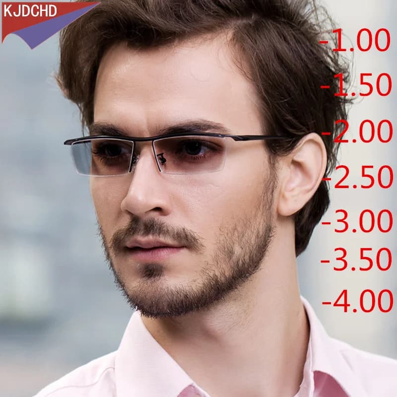 2023 New Fashion Commercial uomo donna occhiali in lega fotocromatica montatura occhiali da sole finiti occhiali miopia