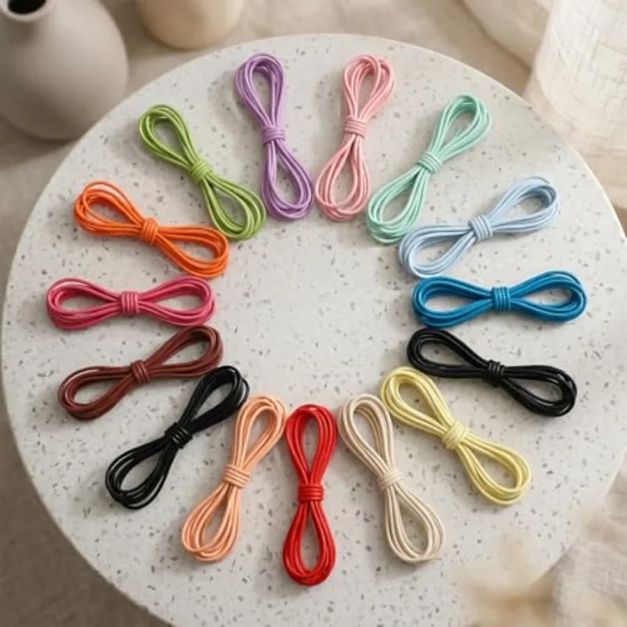 32 Yards 2mm Elastic Cord, 15 Pcs 6.6ft/Piece Stretchable Beading String for Bracelets and Jewelry Making, DIY Crafts, Sewing,