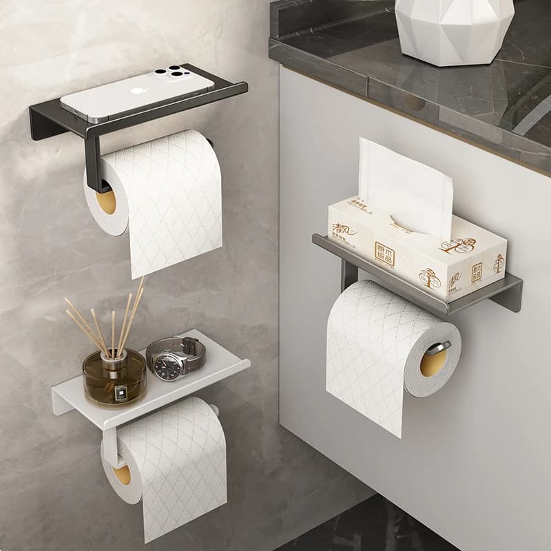 Porta carta igienica Portaoggetti Porta asciugamani da cucina Posizionamento di bottiglie di condimento Porta rotolo di carta da parete per il bagno