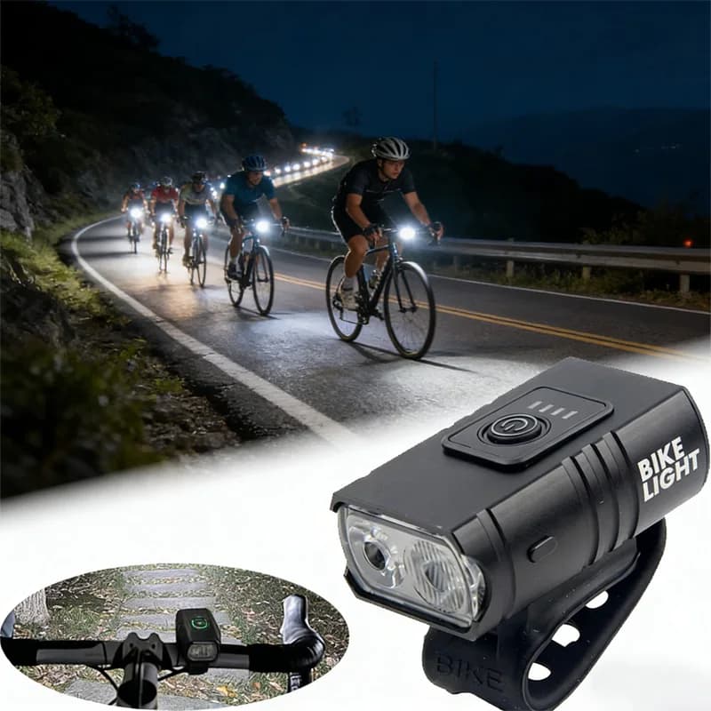 USB-C Rechargeable Bicycle LED Front Light, Long Lifespan, for MTB and Road Bike, Easy Installation, Cycling Accessories, Waterproof HD