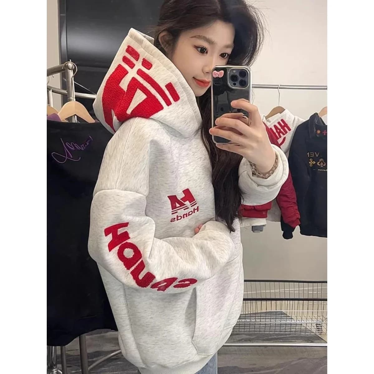 Hiphop American High Street Letter Embroidery Hoodie Loose Couple Style Jacket for Men And Women Student Casual Polyester Fabric
