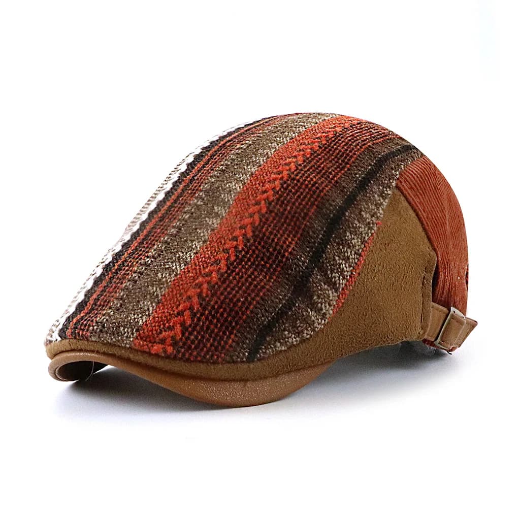 2024 Autumn and Winter Male Ivy Cap Dad Warm Flat Peak Hat Men Newsboy Cap Women Knitted Beret 56-60cm