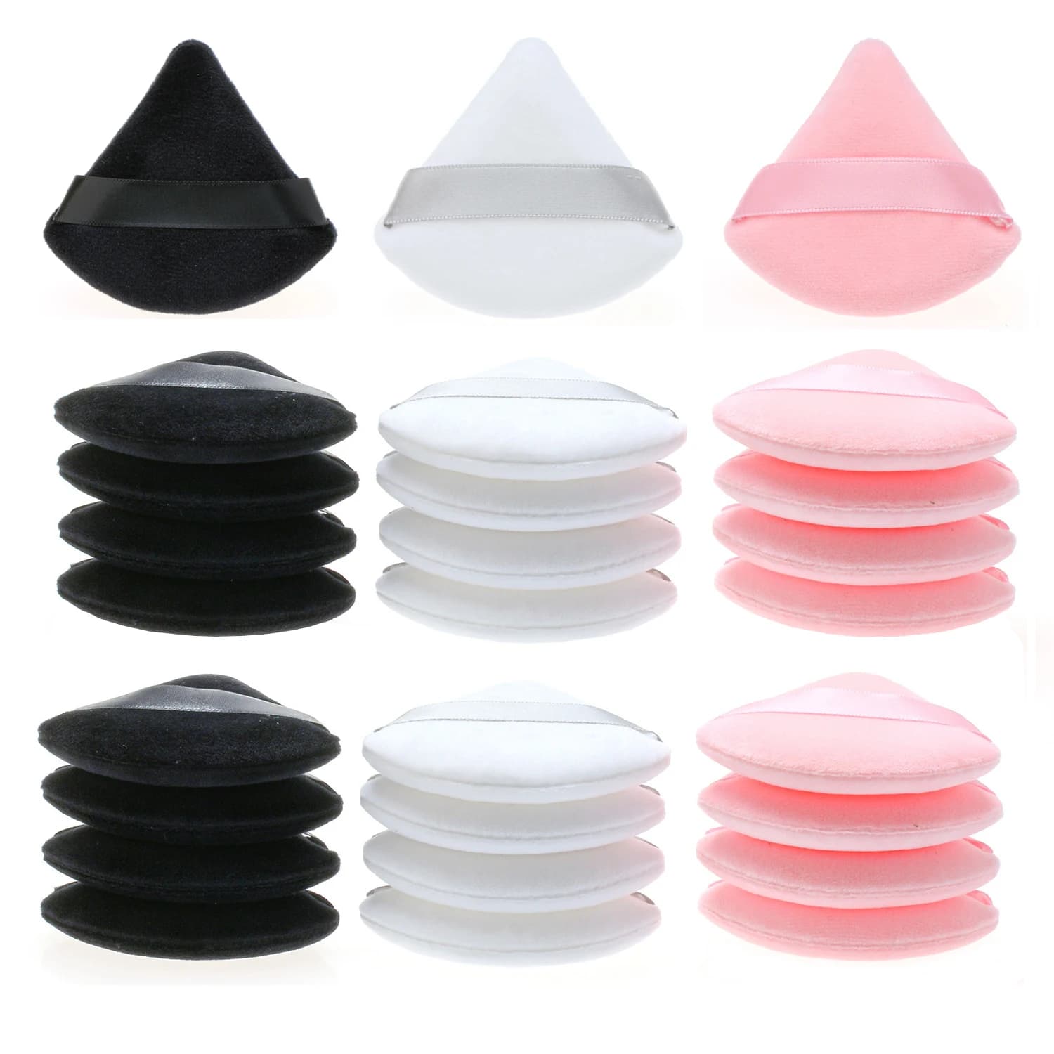 Commercio all'ingrosso 50 pezzi triangolo velluto piumino da cipria Make Up spugne per viso occhi contorno ombra sigillo fondotinta cosmetico strumento di trucco