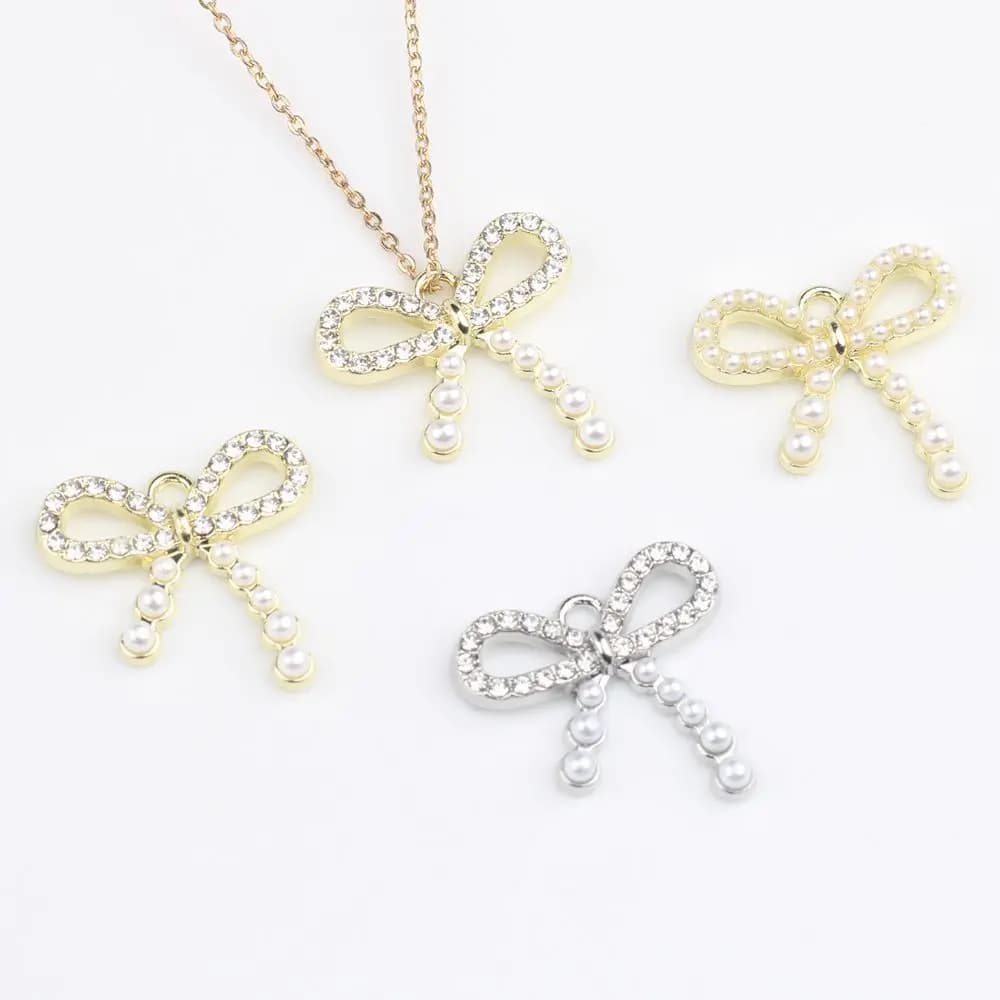 6 pcs/lot Slurry pendants with 17*18MM zinc alloy pearls and zircons, DIY accessories for necklaces, bracelets and earrings