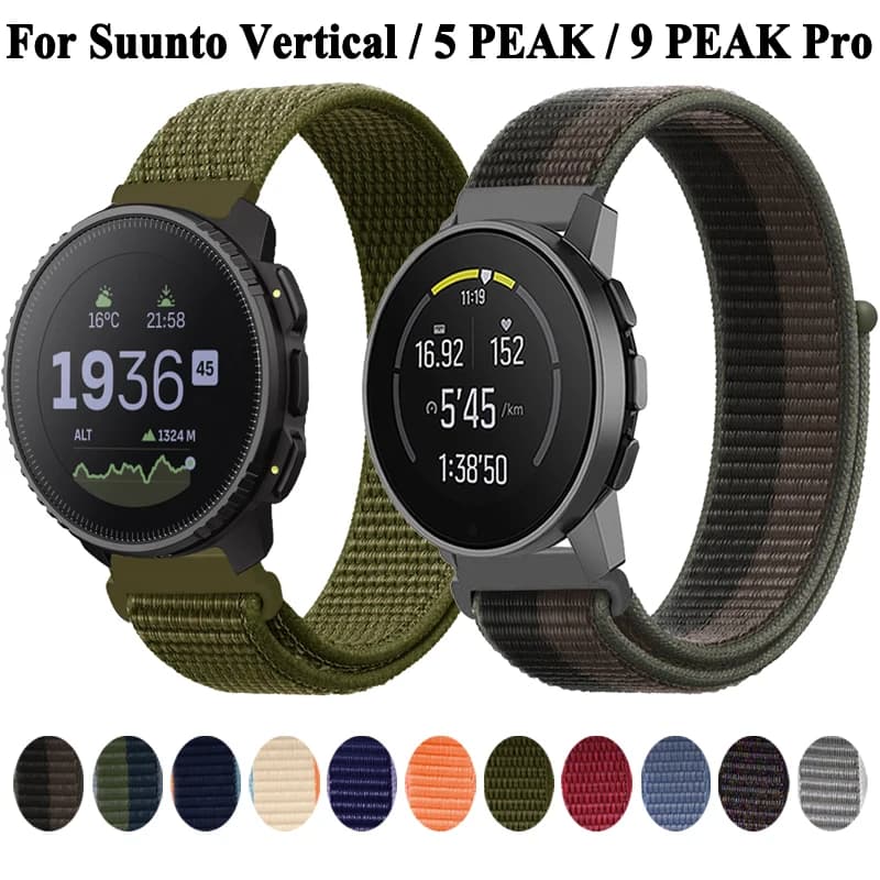 Cinturino per orologio con cinturino in nylon da 22 mm per cinturino da gara verticale Suunto cinturino di ricambio per cinturino Suunto 5 9 Peak Pro