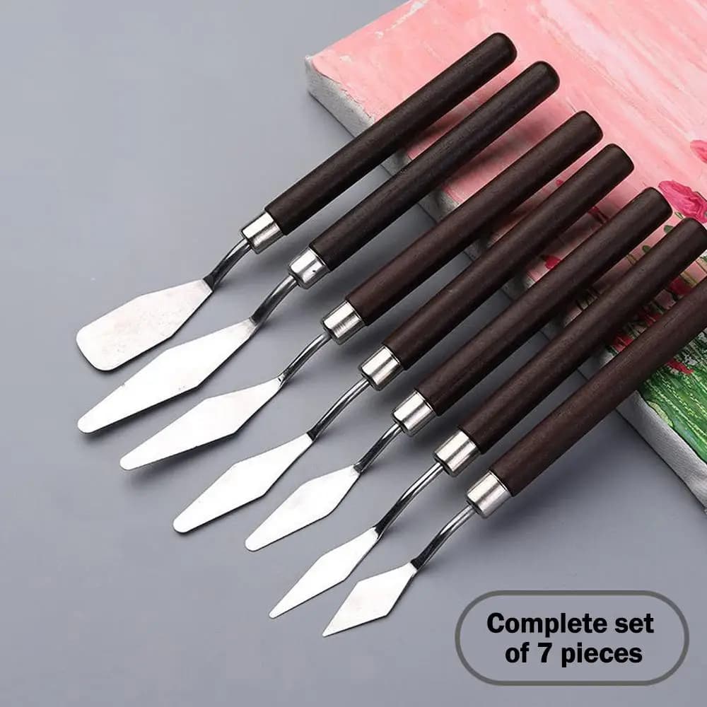 ​7 PCS Artist Palette Knife Set, Premium Stainless Steel Painting Spatula Kit for Oil Acrylic Canvas Art Drawing Tools Oil Paint