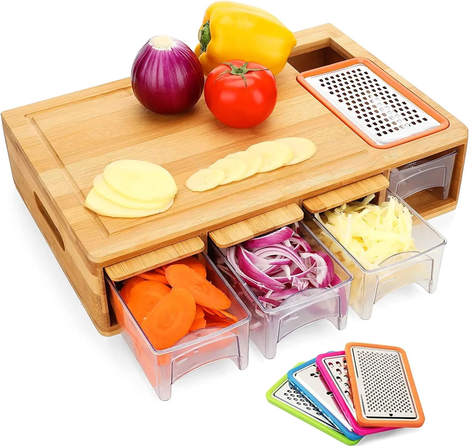 Multifunzionale con tagliere in stile cassetto e set di tagliere Utensili da cucina per cucina Robusto organizzato Facile da usare
