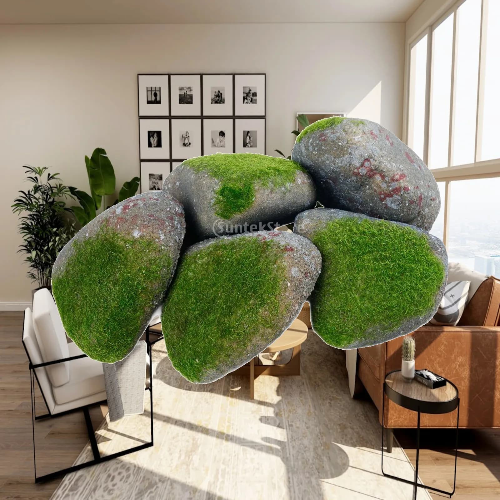 5x Fake Rocks Faux Rocks Realistic Artificial Fake Landscape Rock for Plant