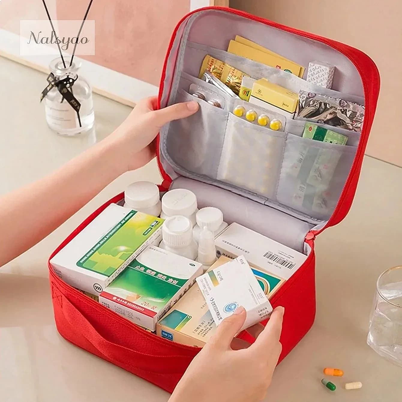 Portable Large Capacity First Aid Bag Medical Kit Home Outdoor Travel Emergency Medicine Storage Organizer