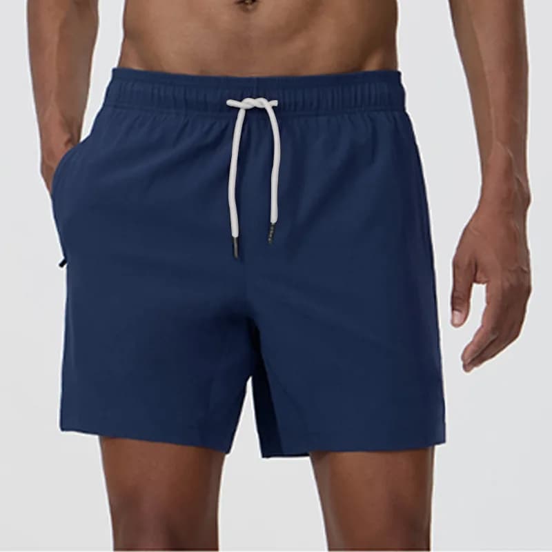 Summer Men Quick Dry Running Fitness Basketball Workout Shorts With Lining Zipper Pockets Casual Sport Shorts