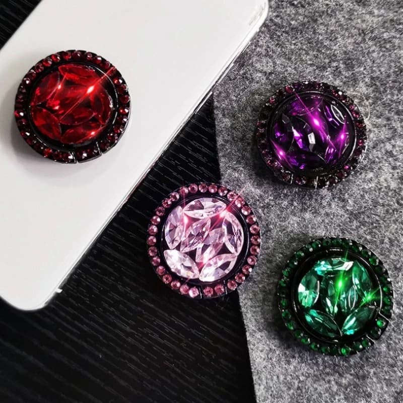Supporto per telefono Bing Diamond, portatile, alla moda per donna, supporto ad anello da dito pieghevole, supporto da tavolo universale per iPhone