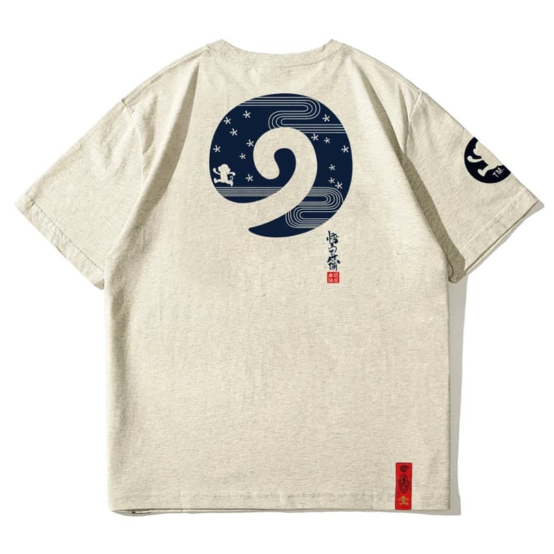 T-shirt in cotone unisex alla moda con stampa illustrata Sun Wukong (Scimmia Orientale) a maniche corte e girocollo, per giovani - Collezione Monkey Store