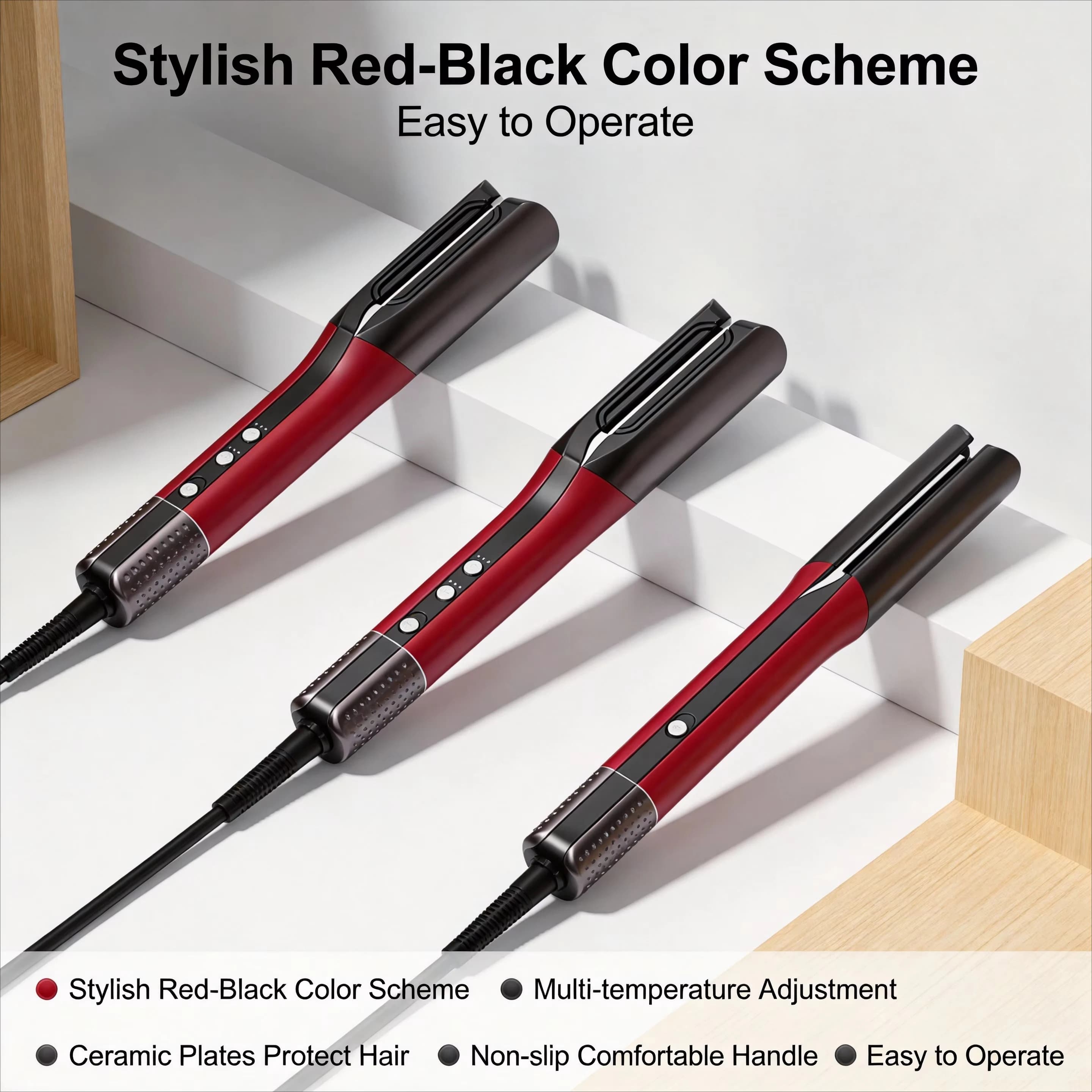Wet/Dry Air Straightener, Flat Iron, Stainless Steel Teeth, PTC Plate, LED Airstyler, Hair Blower Dryer, Multi Styler for Hair