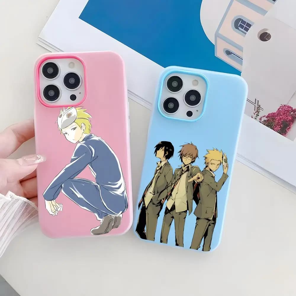 Cover per telefono anime per ragazzi delle scuole superiori, effetto gelatina, 2 in 1 a doppio strato, con design dopamine, compatibile con iPhone 17/16/15/14/13/12
