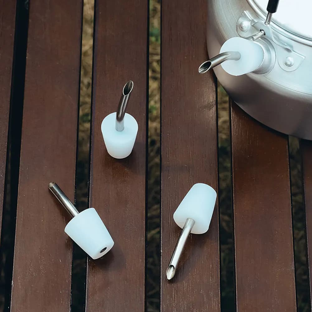 2 pezzi filtro beccuccio da campeggio bocca di estensione in silicone in acciaio inossidabile per bollitore esterno ugello beccuccio lungo strumenti durevoli per bollitore