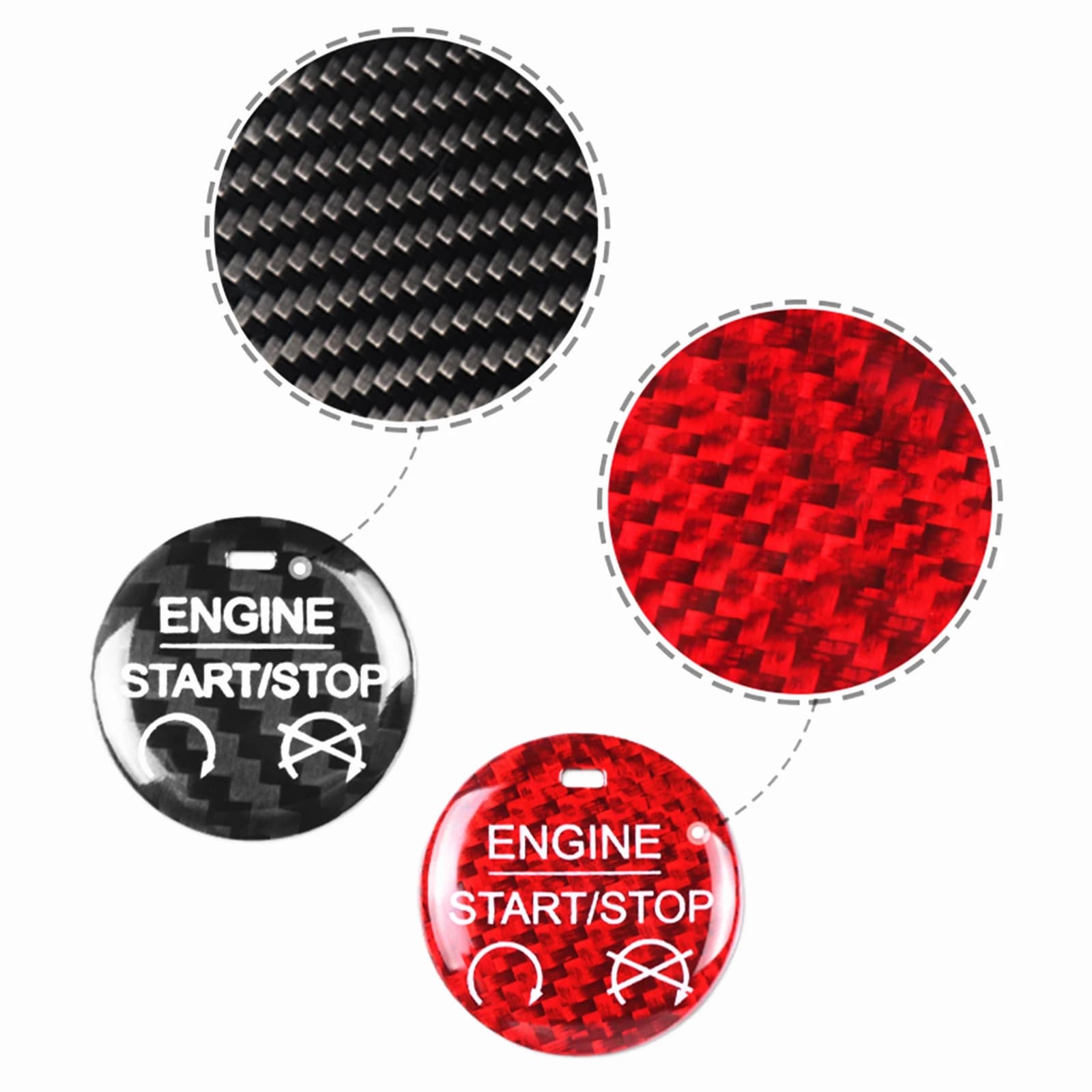 Interior Boot Self Stop button Cover Decoration for Ford Mustang 2015-2022