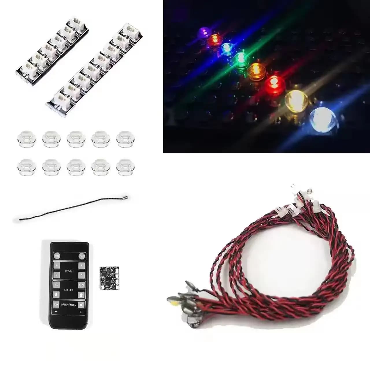 Kit di illuminazione a LED colorato da 10 pezzi, compatibile con i modelli di blocchi Lego, illumina la tua costruzione (versione con telecomando)