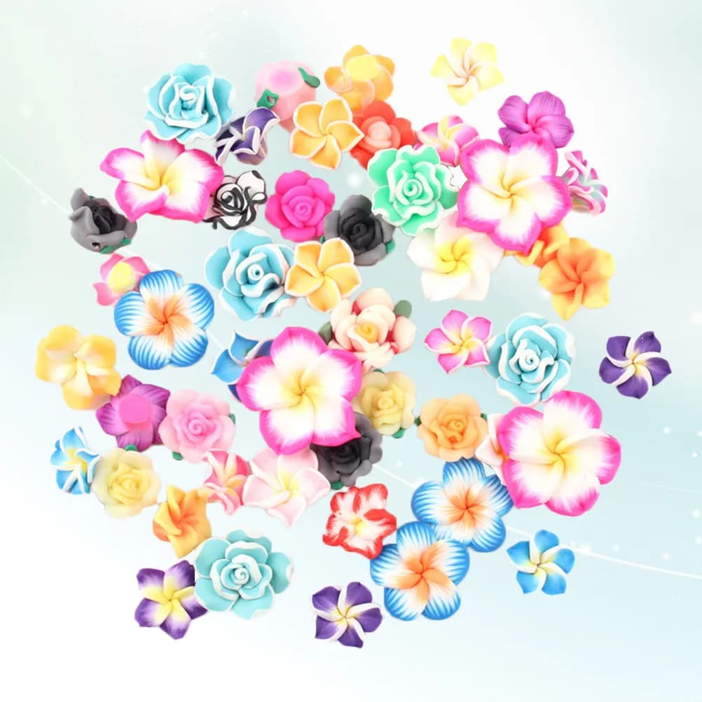 50 Pezzi Frangipani in Ceramica Morbida, Sacchetto Portafortuna, Ecologico, Durevole, Anti-sbiadimento, Accessori Fai-da-te in Resina Epossidica per Progetti Artigianali e Cover per Telefono