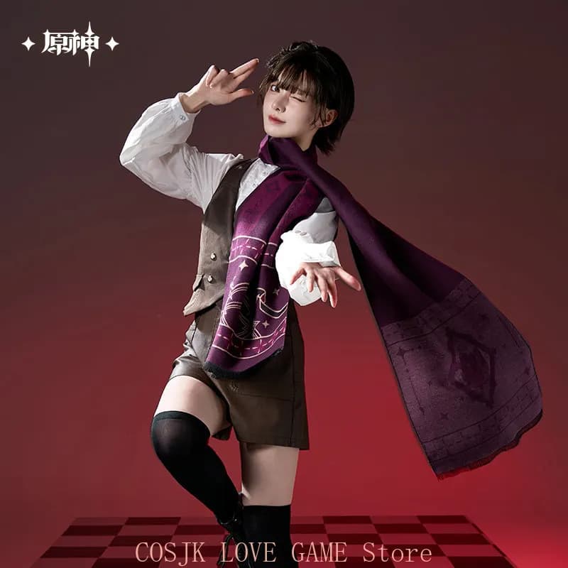 Gioco Anime Magic Show Serie Lynette Impression Sciarpa Genshin Impact Lyney Sciarpe Accessori Cosplay 190CM Regali di compleanno
