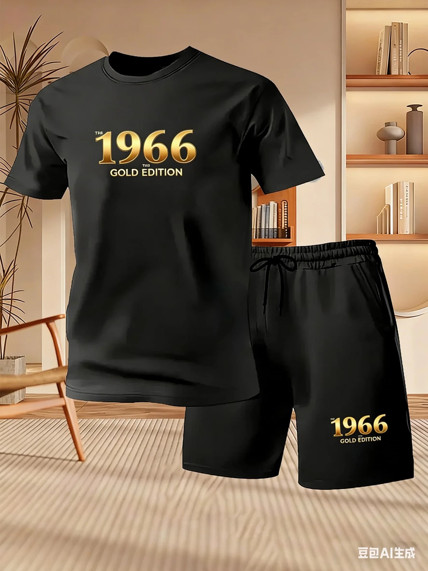 Stylish Daily 2-Piece Tracksuit Skin-Safe Breathable High-Stretch Pocket Shorts, Strong Adhesive Print Fit All Occasions