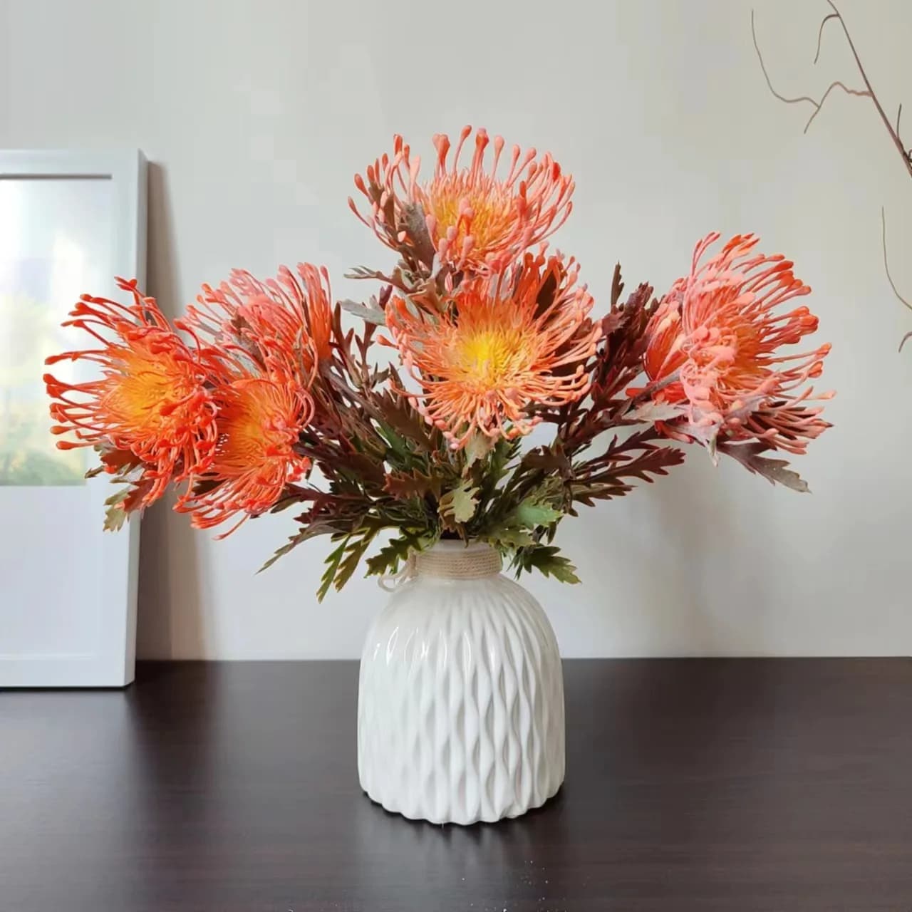 Autumn Artificial Flowers Short Branch Crab Claw Pincushion Halloween Garland Vase Home Wedding Yard Arch Decorations Fake Plant