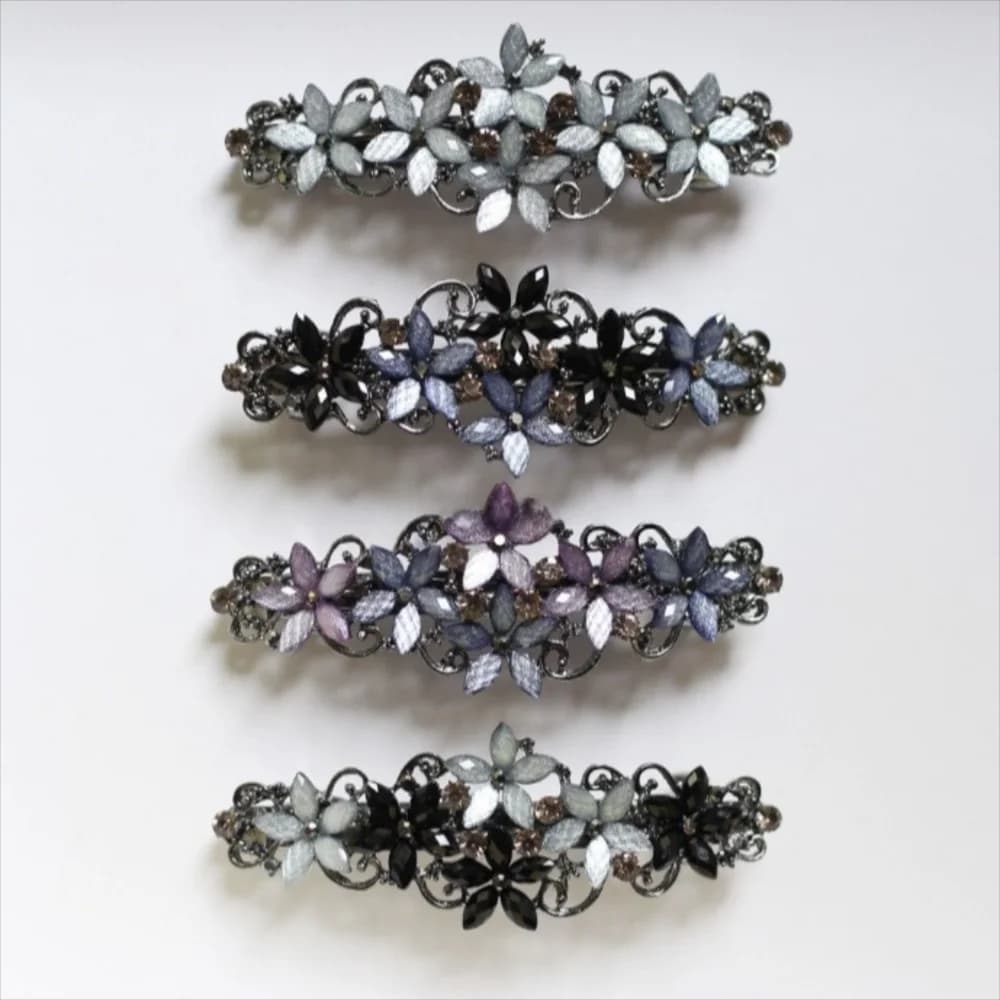 Simple Retro Rhinestone Hair Clip Elegant Headwear Spring Clip Hairpin Back-of-Head Hair Clip Hair Accessories