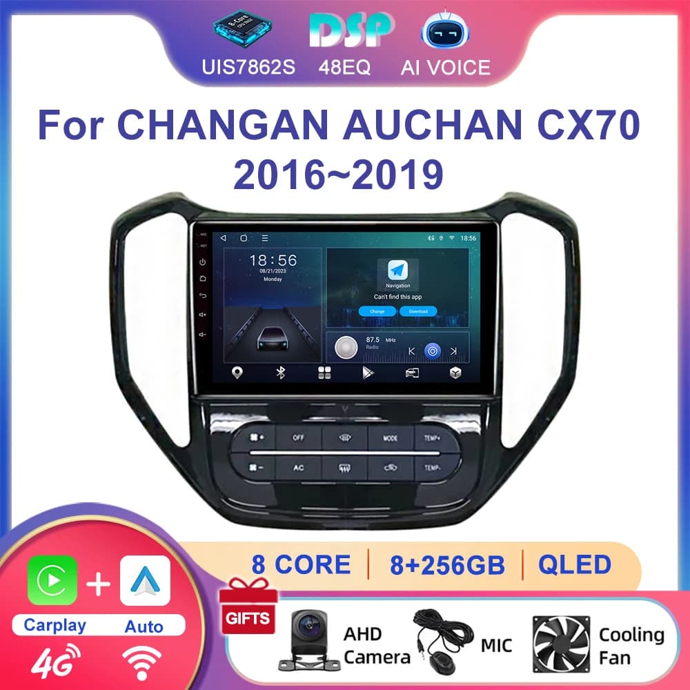 Witfighter Android 13 Autoradio Per CHANGAN AUCHAN CX70 2016 ~ 2019 CarPlay Gps Navi 4G Wifi Backup 360 Macchina Fotografica Multimediale Stereo