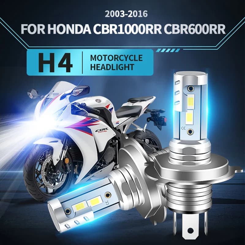 H4 HB2 9003 LED Motorcycle Headlight Bulbs Hi Lo Beam Moto Light For Honda CBR1000RR CBR600RR 2003-2016 Canbus Motorcycle lamp