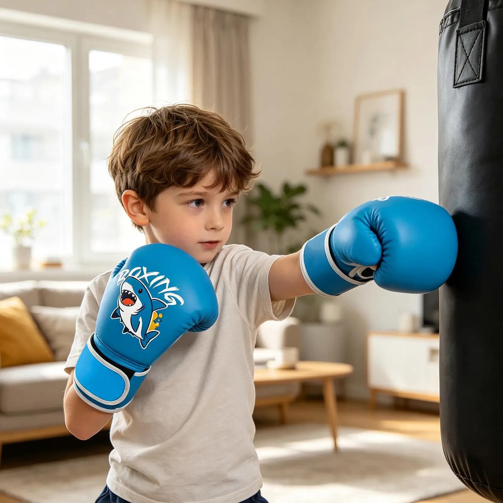 Boys Boxing Gloves PU Sparring Mitt Boxing Mitts For Ages 7-12 Punching Bag Kickboxing Martial Art Karate Sports Fitness