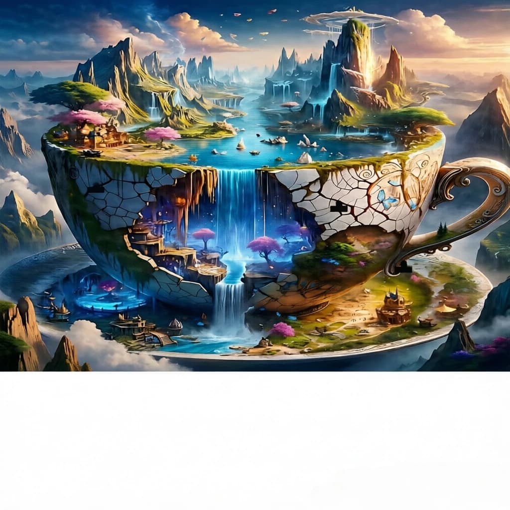 500-2000 Pcs Jigsaw Puzzle – Dogs Picnic in Europe, Magical Night Town, Colorful Rainy Street & Fantasy Teacup World for Adults