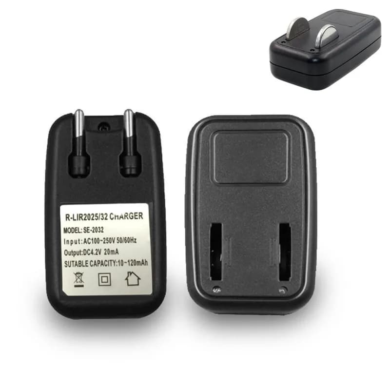 For LIR2032 LIR2025 ML2032 ML2025 CR2032 Coin Button Cell Battery EU Plug AC power lithium 2032 2025 Battery Charger Adapter
