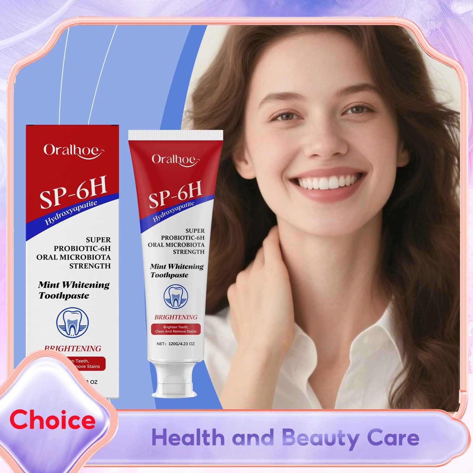SP-6 Dentifricio hydrosapatite Dentifricio probiotic whitening Reinforcement Enamel Protection Remove stains Peppermint Care of the gums
