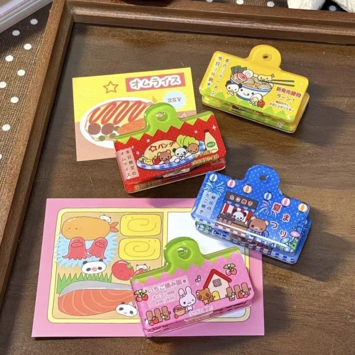4pcs Japanese Style Cute Cartoon Book Clip for Test Paper Memo Notebook Acrylic Office School Supplies Stationery